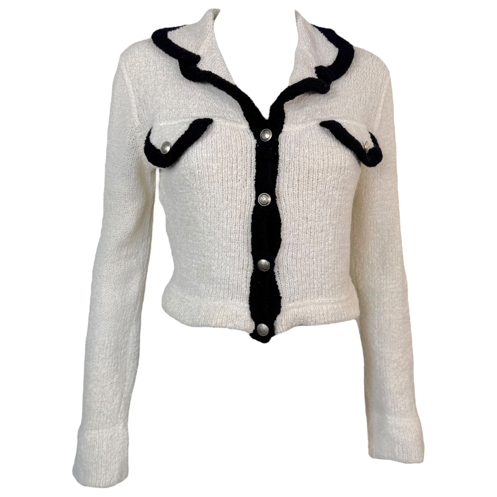 Gucci by Tom Ford 1995 Black & White Vintage Cardigan - Outfit Repeater