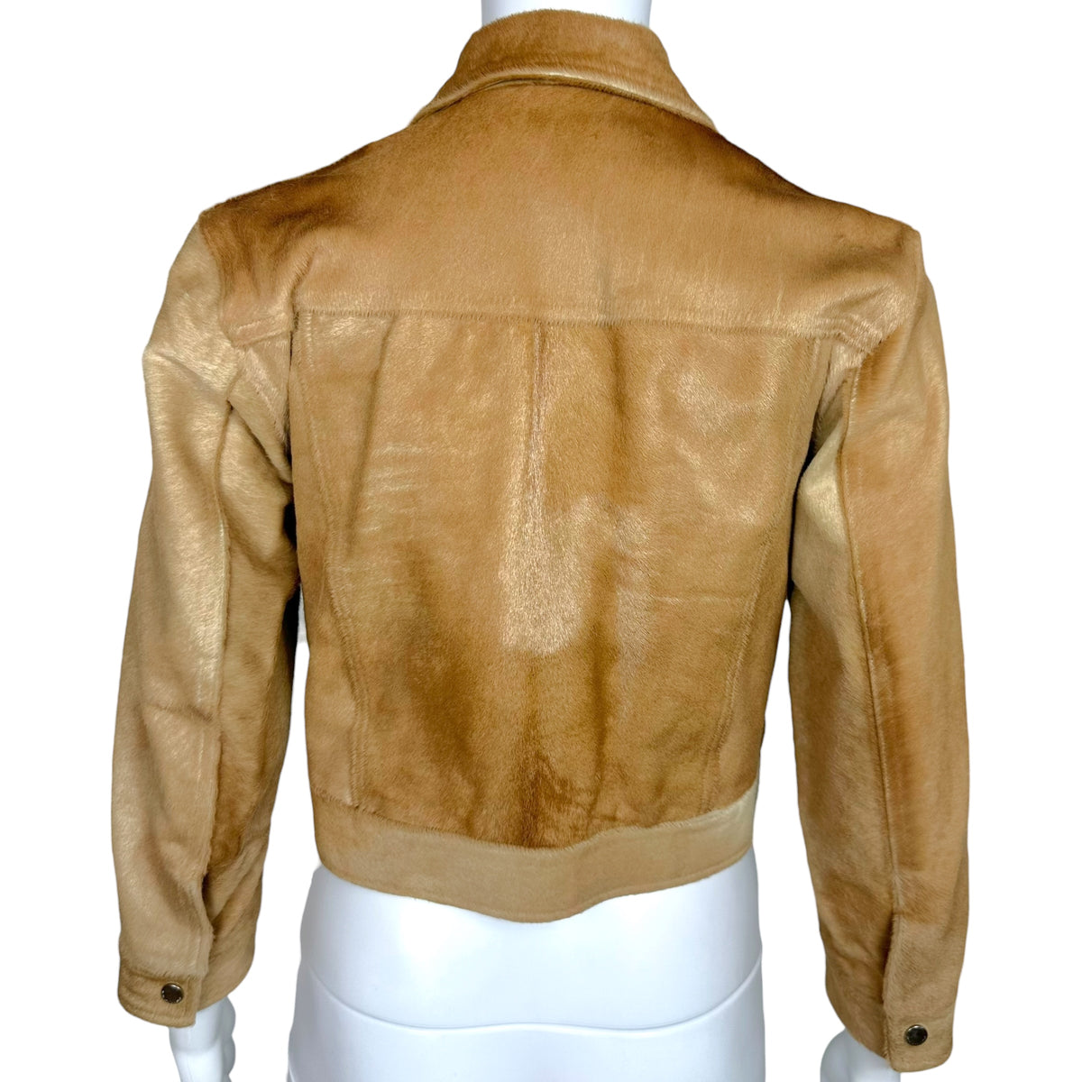 Ralph Lauren Black Label Tan Ponyhair 3/4 Sleeve Jacket