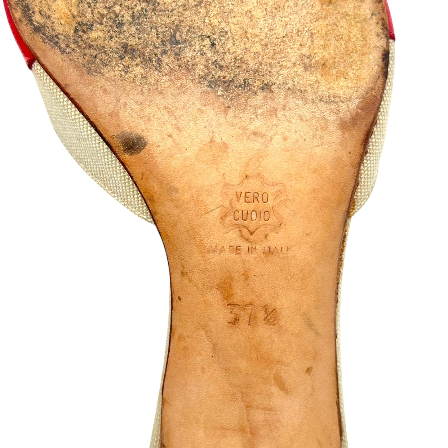 Manolo Blahnik Ivory & Red Polka Dot Kitten Heel Mules - Outfit Repeater