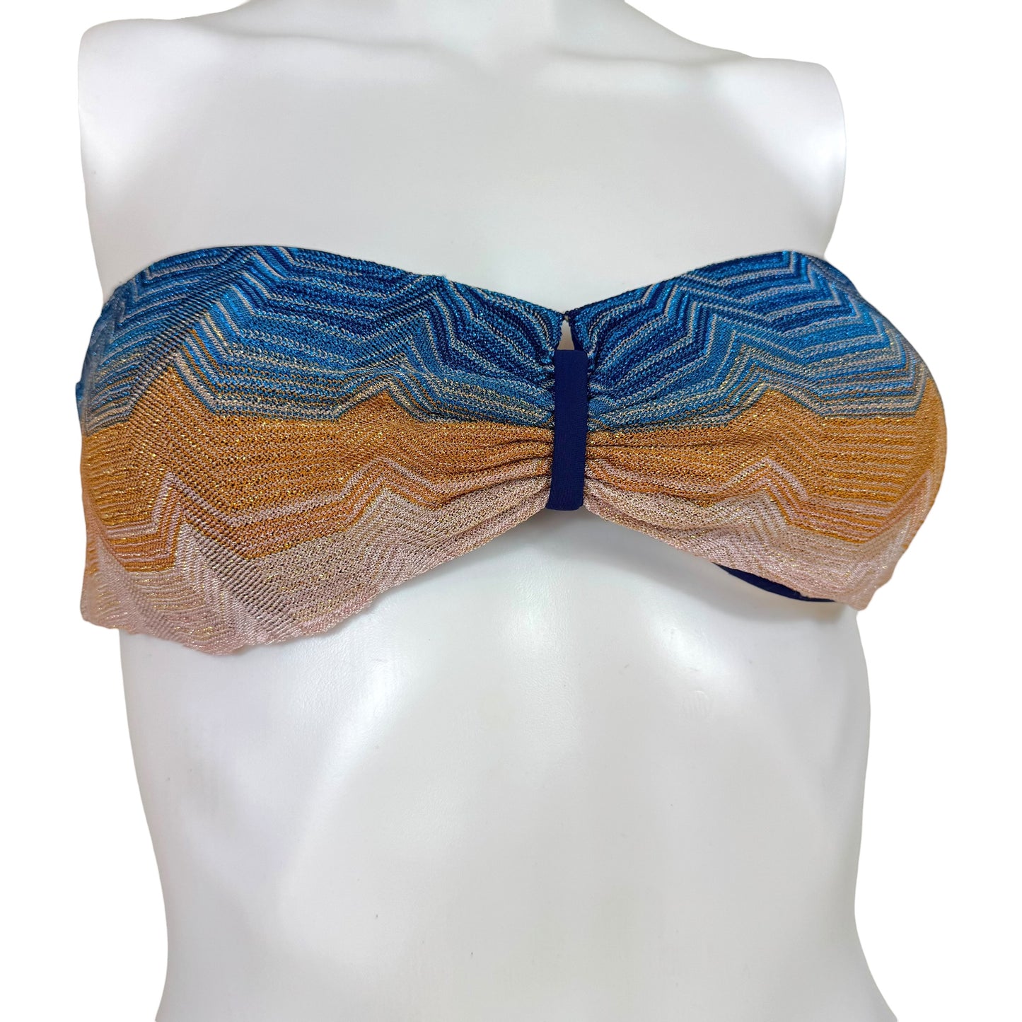 Missoni Mare Multicolor Metallic Chevron Strapless Bikini Set
