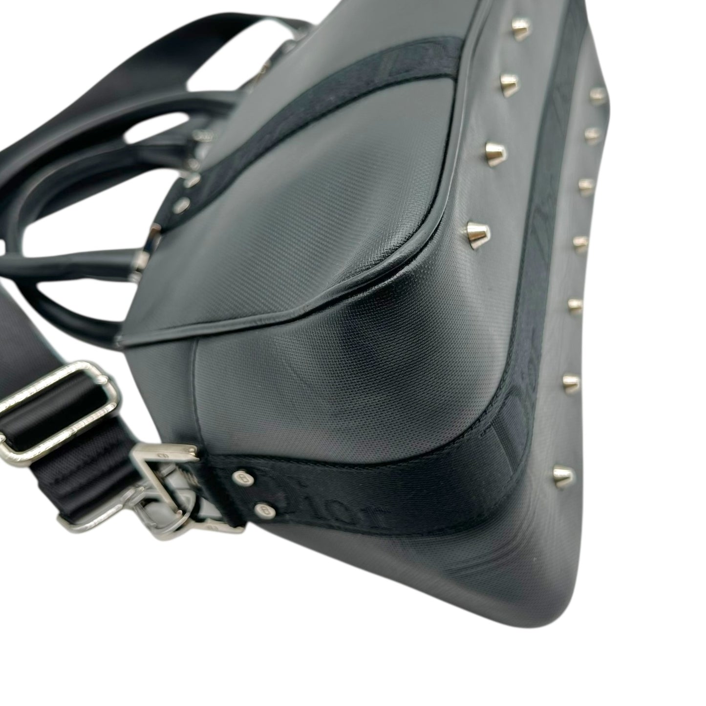 Christian Dior Hardcore Black Leather & Rhinestone 2-Way Bag