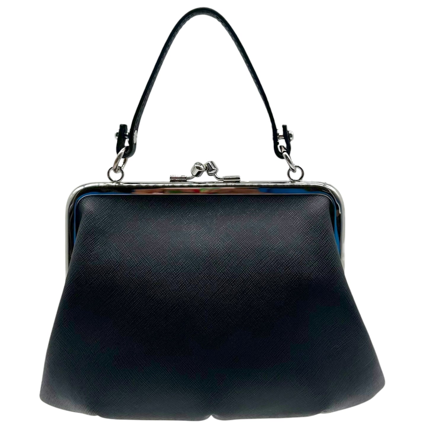 Vivienne Westwood Black Leather Mini Bag with Kisslock Closure