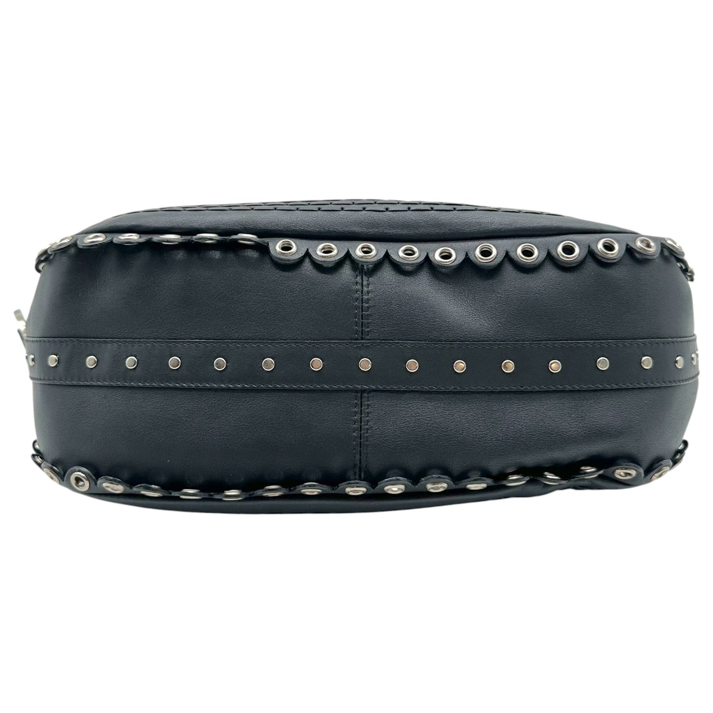 Christian Dior Black Leather Rivet Shoulder Bag