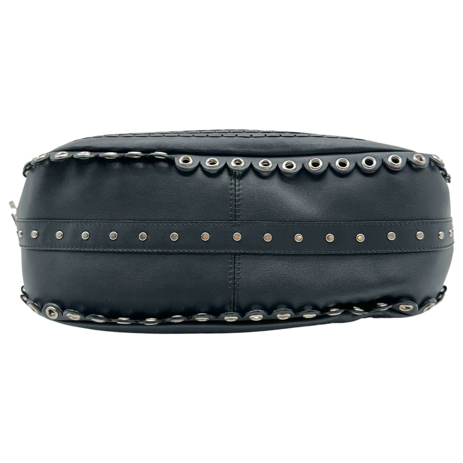 Christian Dior Black Leather Rivet Shoulder Bag