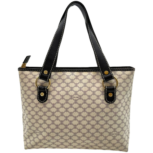 Celine White Triomphe Monogram Mini Tote Bag - Outfit Repeater