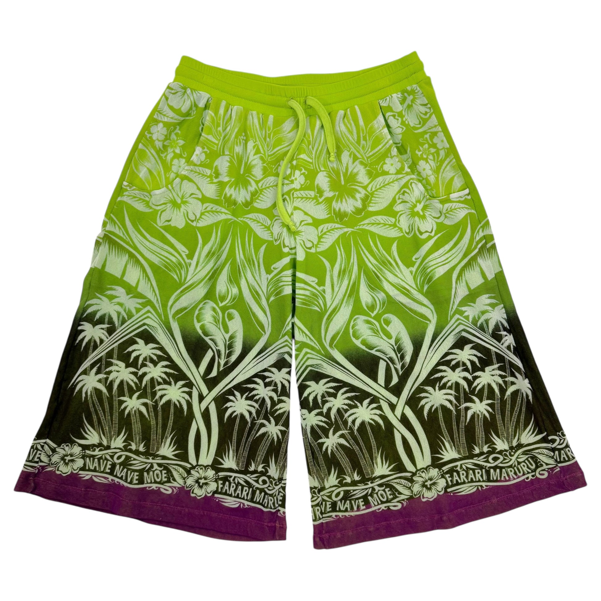 Jean Paul Gaultier Soleil Green & Purple Tropical Print Bermuda Shorts - Outfit Repeater