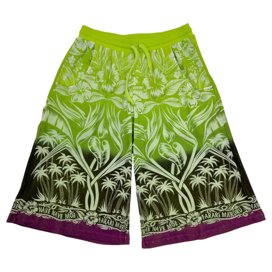Jean Paul Gaultier Soleil Green & Purple Tropical Print Bermuda Shorts - Outfit Repeater