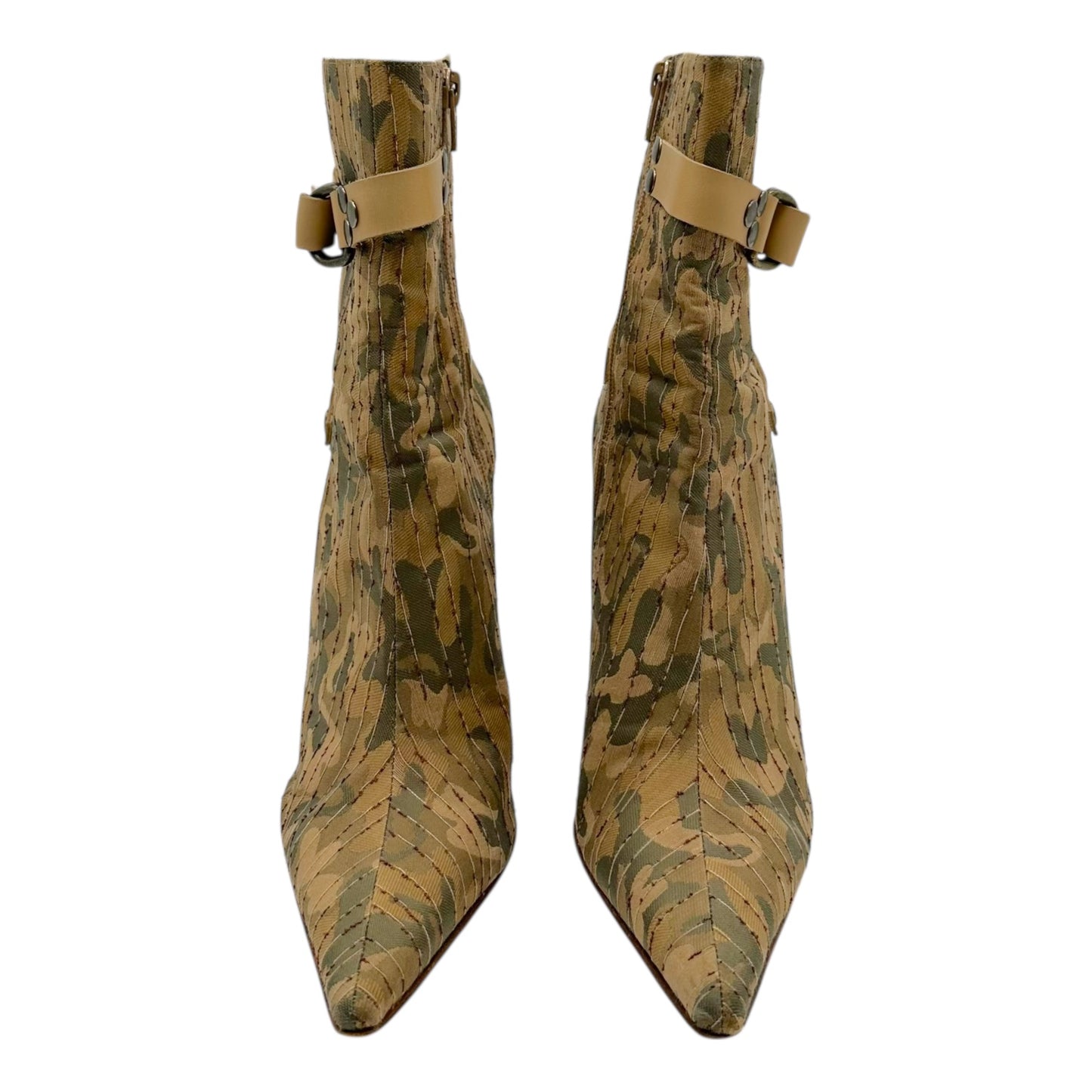 Casadei Camo Print Pointed Toe Heeled Boots