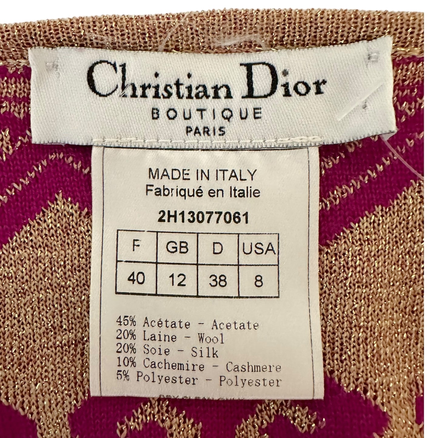 Christian Dior S/S 2002 Tribal Print Knit Cardigan