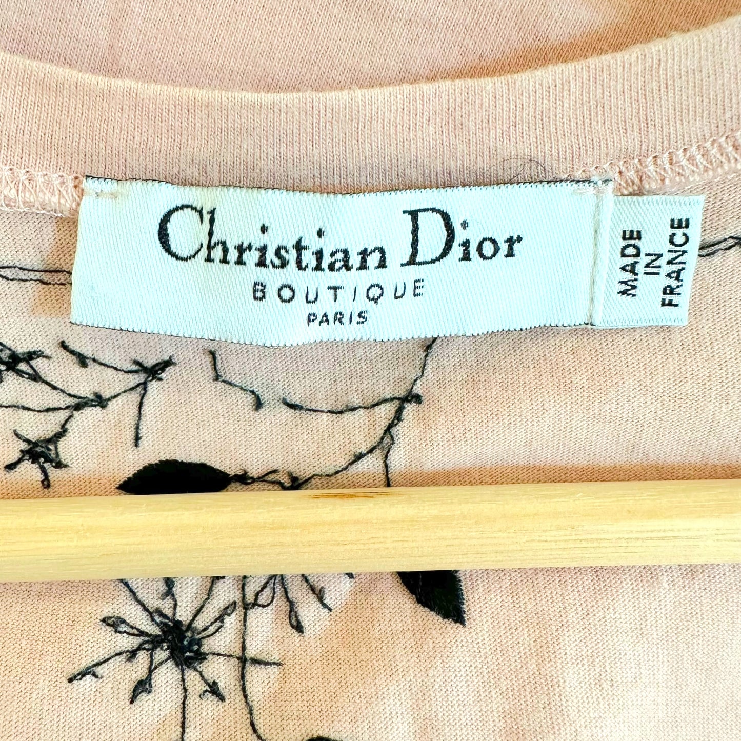 Christian Dior Black & Pink Beaded Logo Tank
