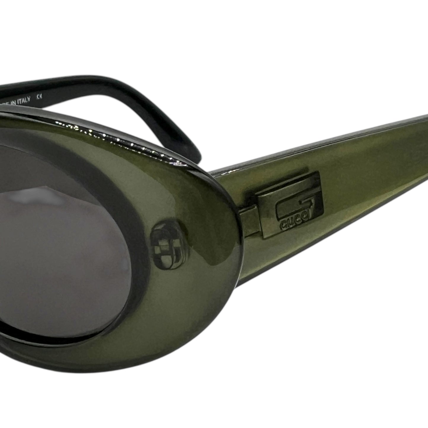 Gucci Green Iridescent & Black Oval Sunglasses 2438/S
