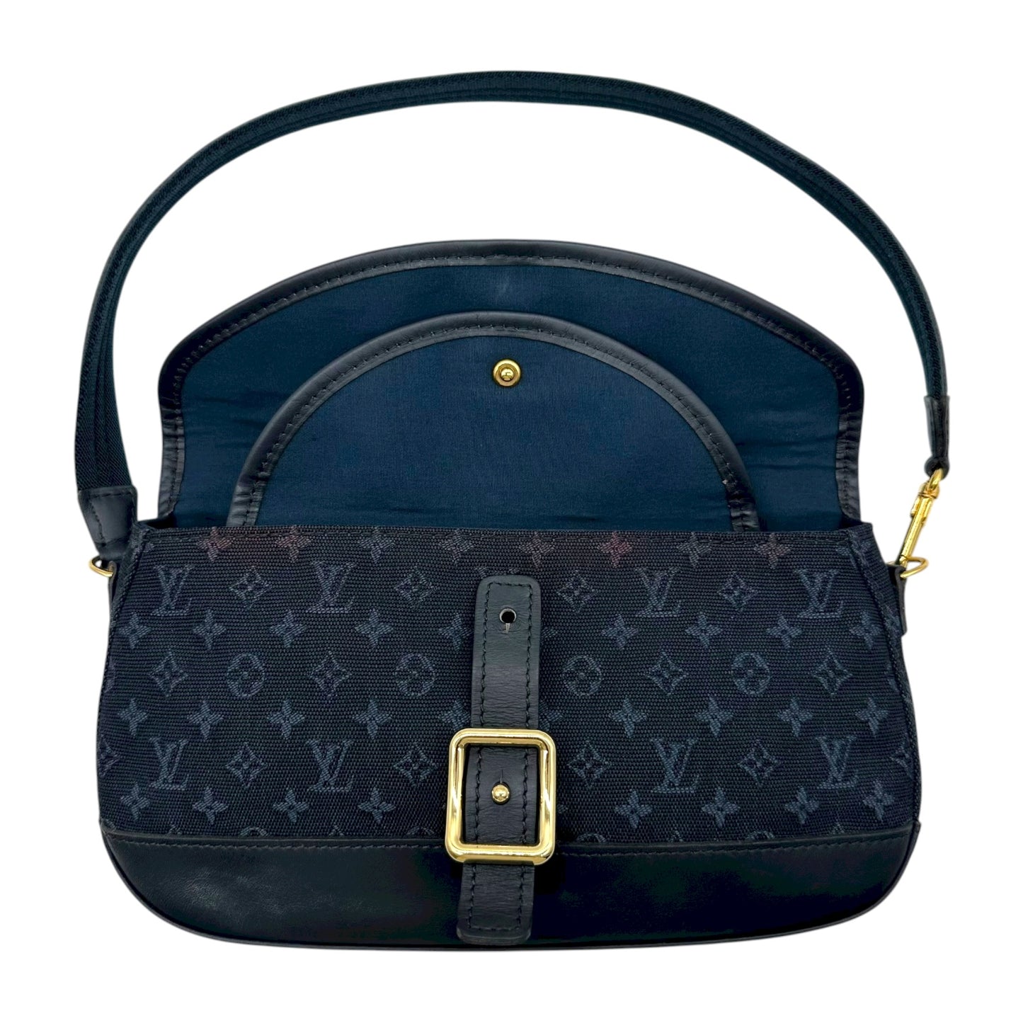 Louis Vuitton Navy Blue Lin Monogram Mini Marjorie Pochette Bag