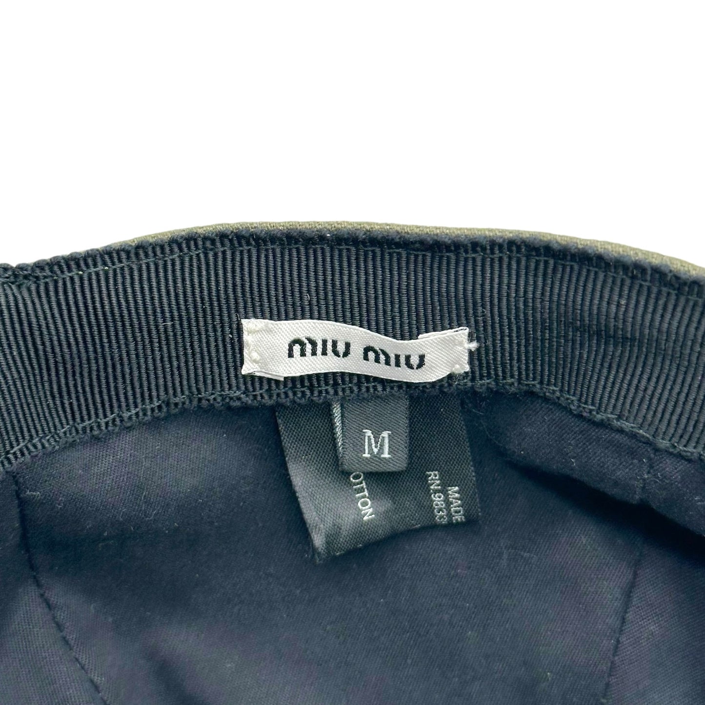 Miu Miu Baseball Cap Khaki Cotton 2010s