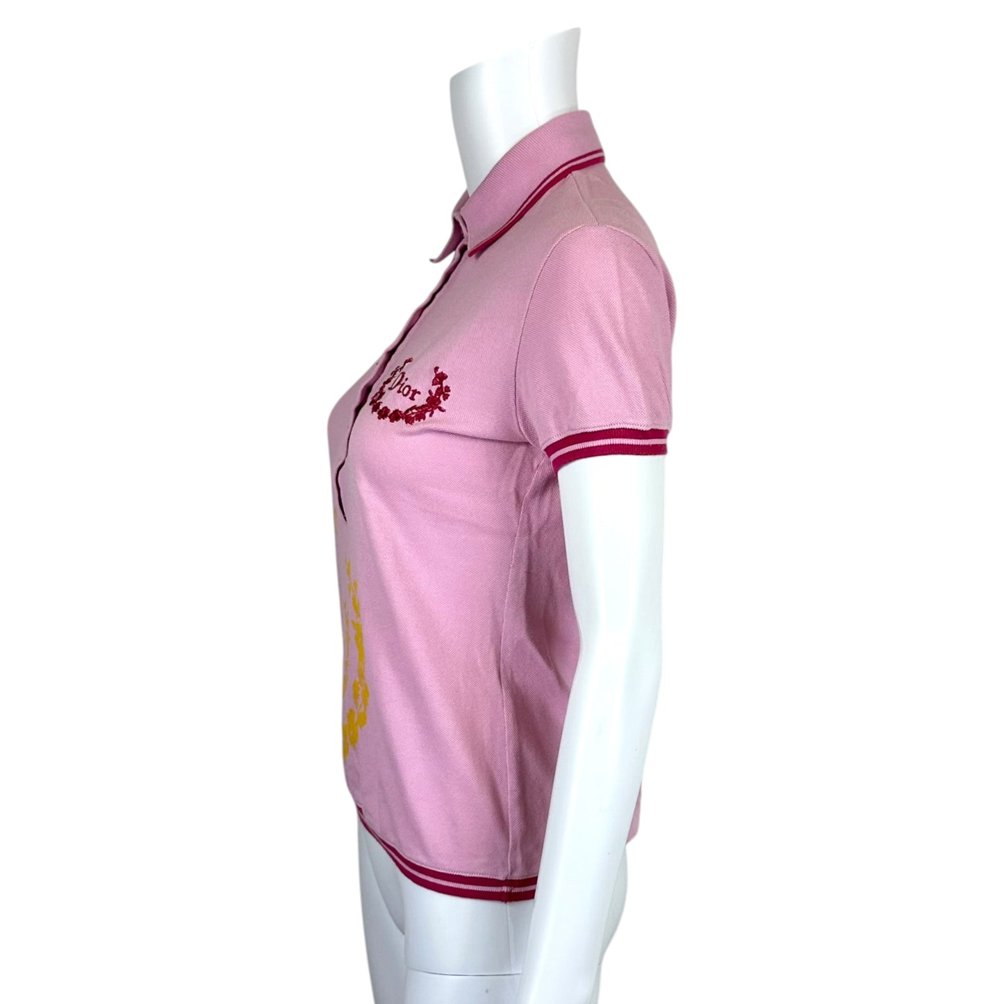 Christian Dior F/W 2004 Light Pink Short Sleeve Logo Polo