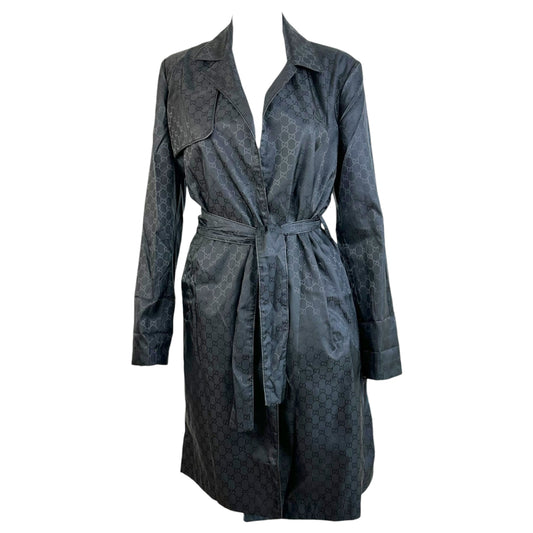 Gucci by Tom Ford Black Logo Monogram Packable Trench Coat