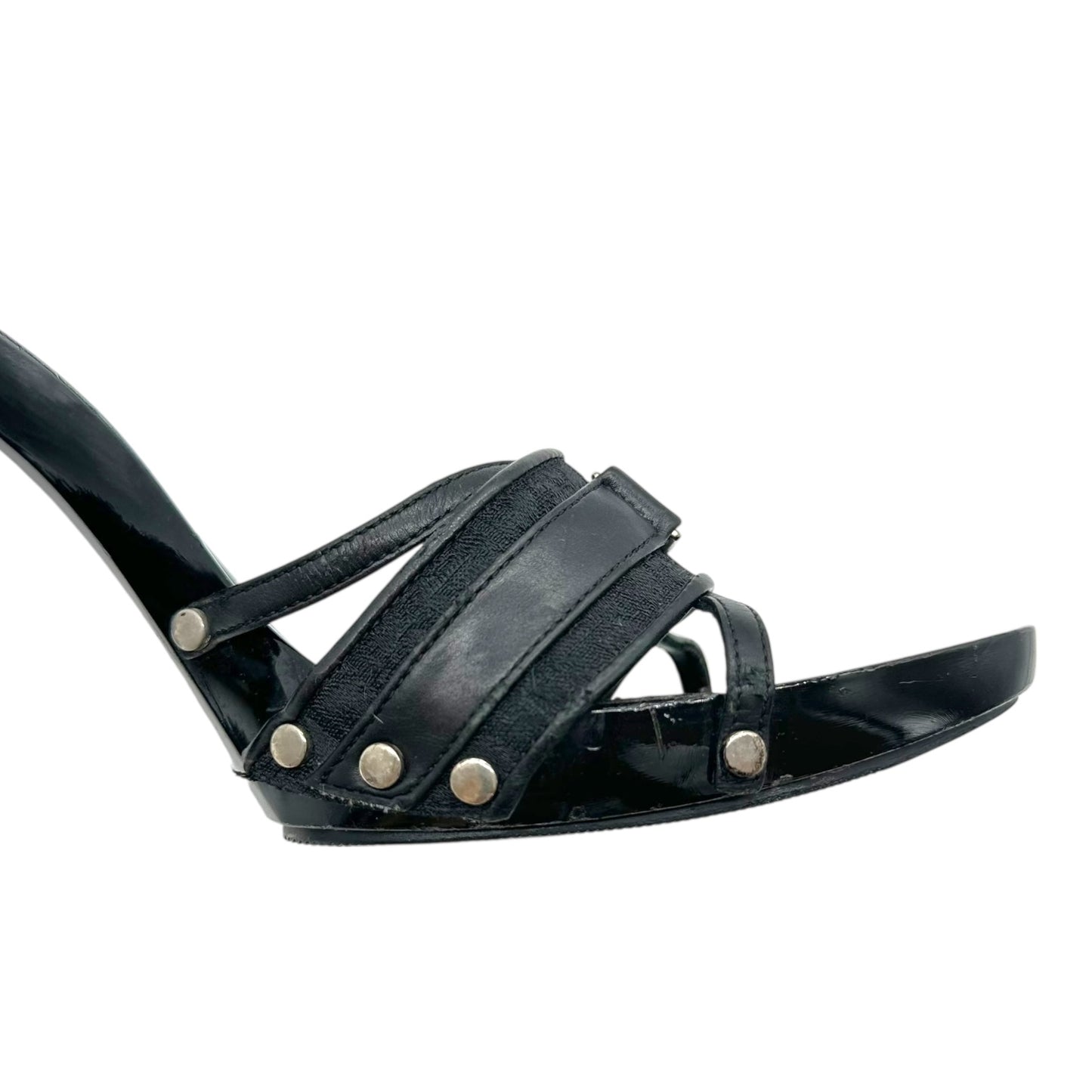Christian Dior Black Studded Street Chic Mule Heels