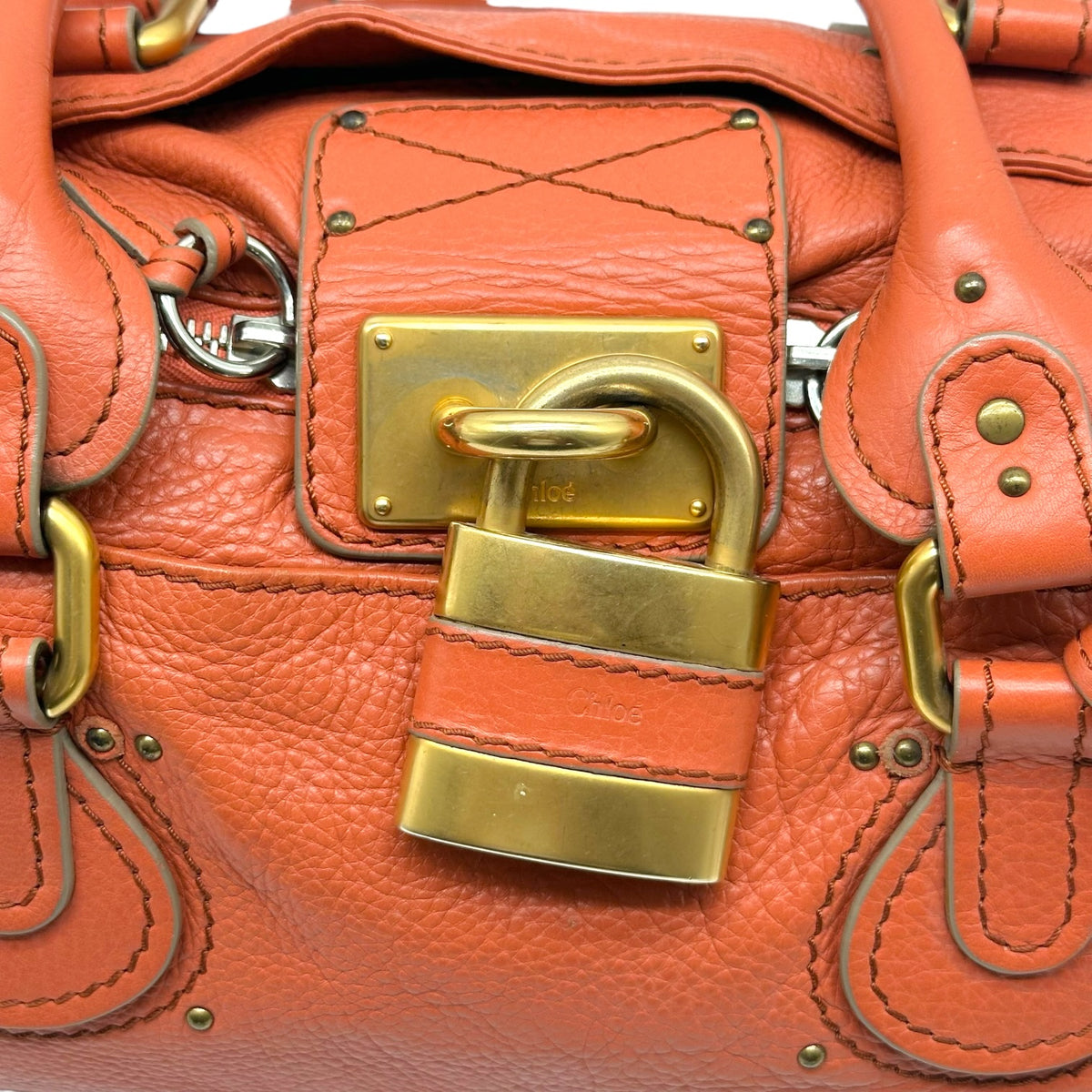 Chloe Coral Orange Paddington Shoulder Bag