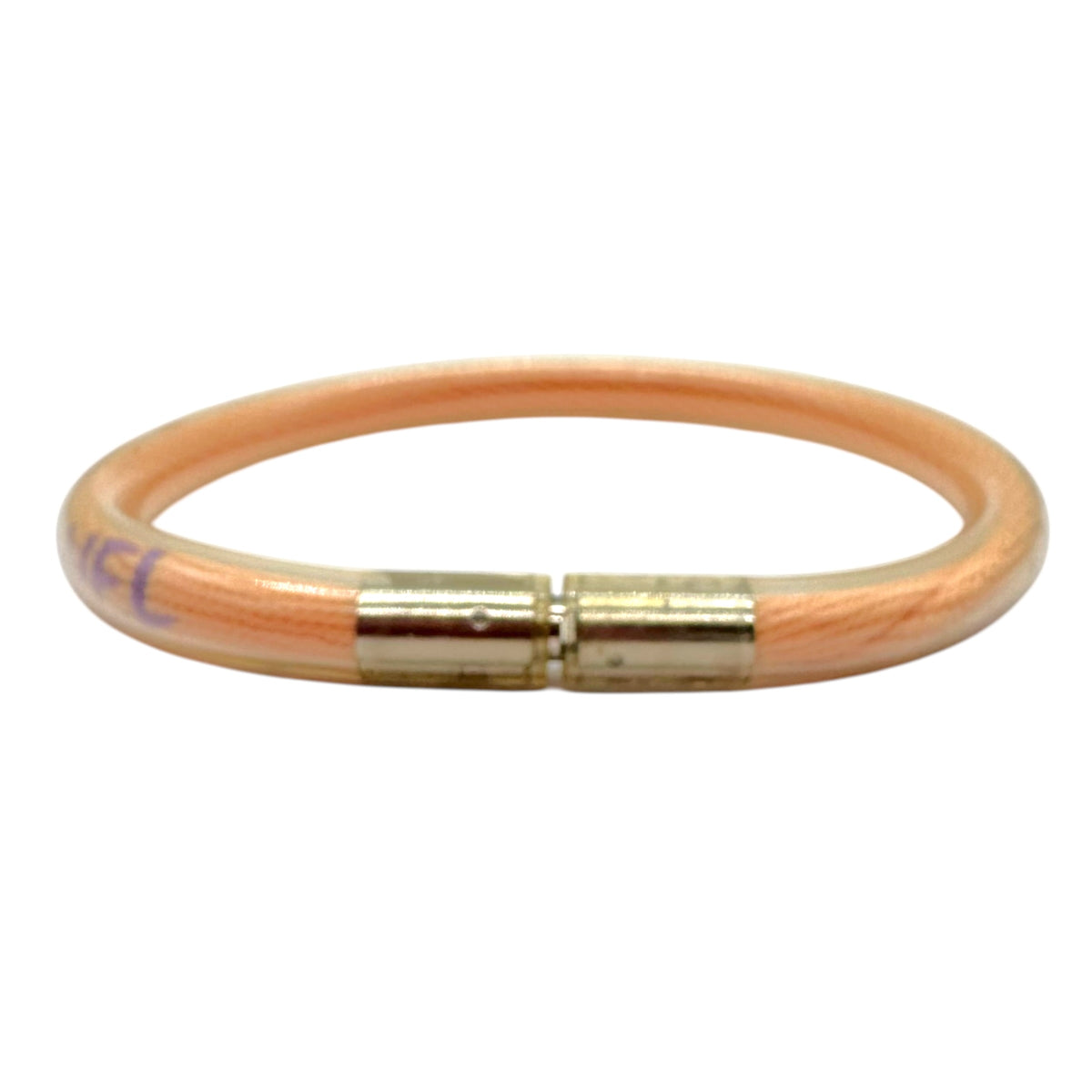 Chanel Sport 2000 Pink Purple Rubber Coated Logo Bracelet