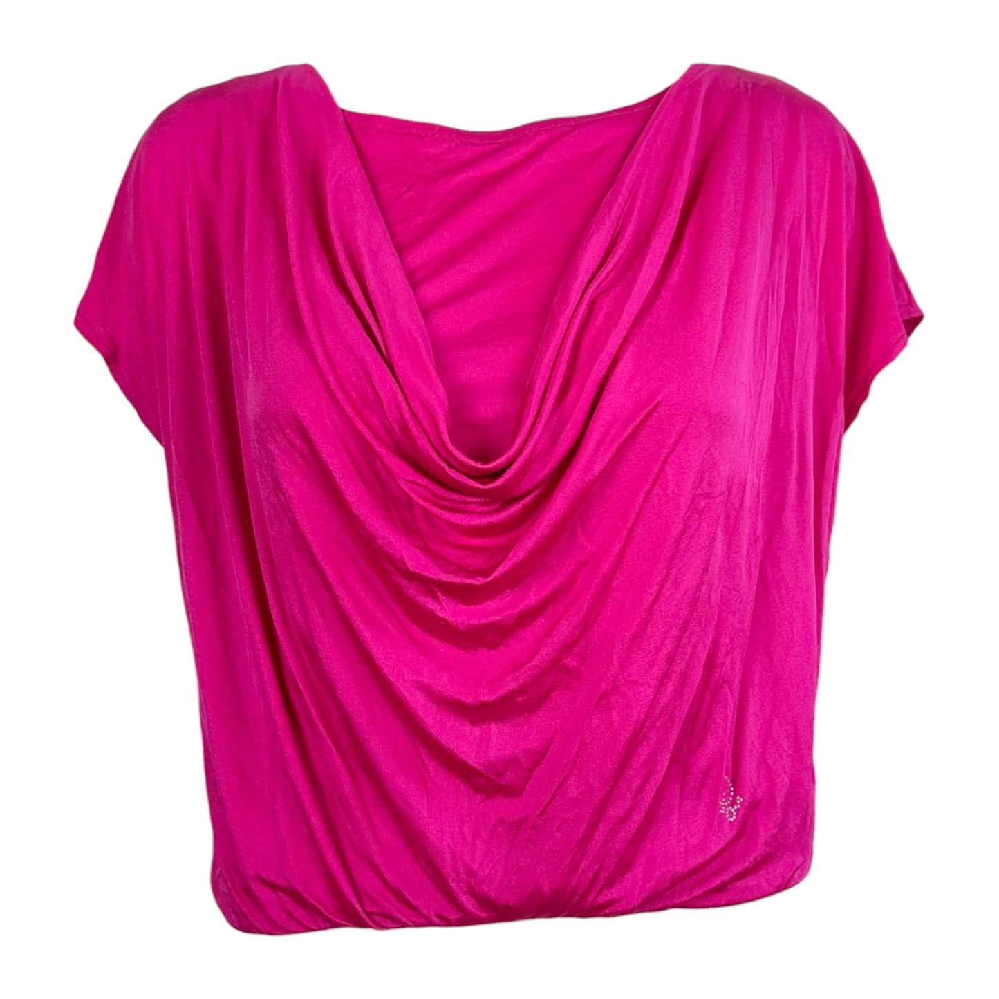 Christian Dior Rhinestone Logo Hot Pink Cowl Neck Blouse & Cami Set