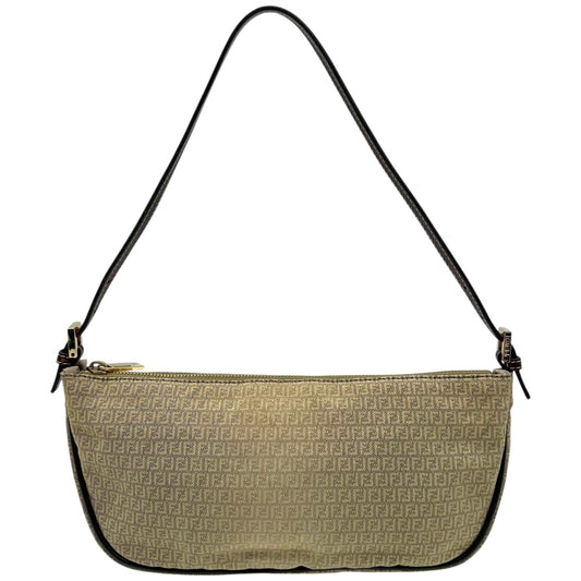 Fendi Khaki Green Zucchino Monogram Denim Pochette Bag