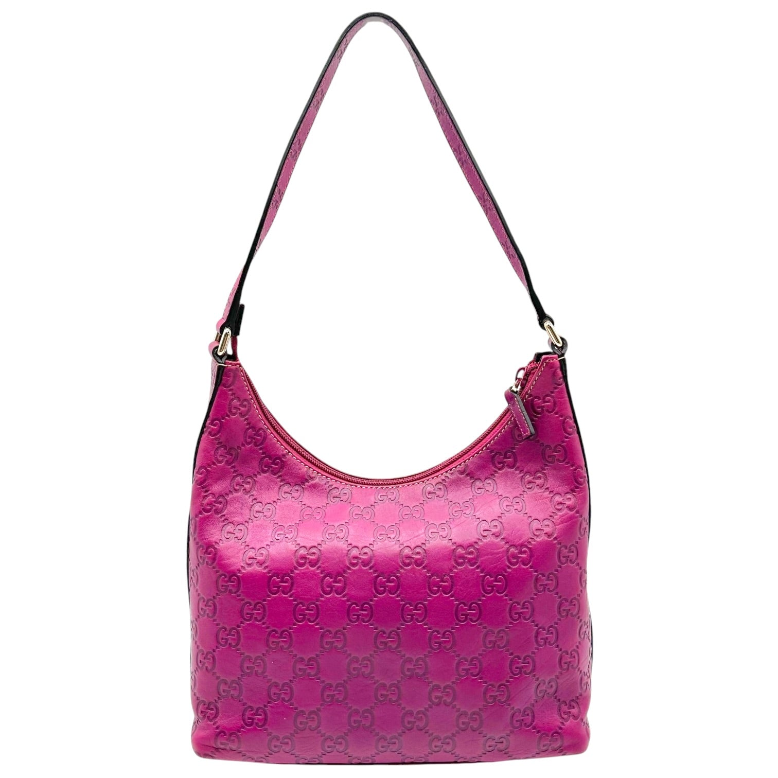 Gucci Shoulder Bag Plum Purple Guccissima Leather