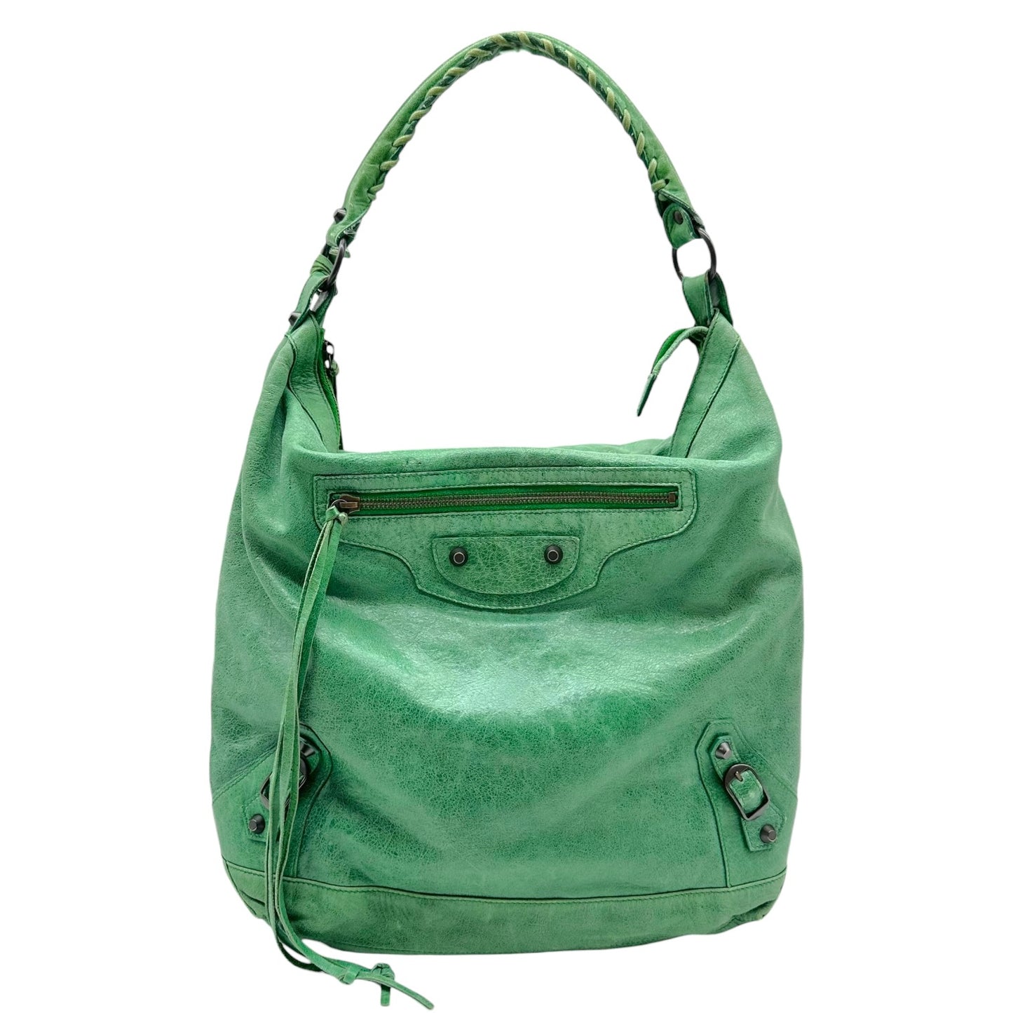 Balenciaga Green Leather The Day City Hobo Bag