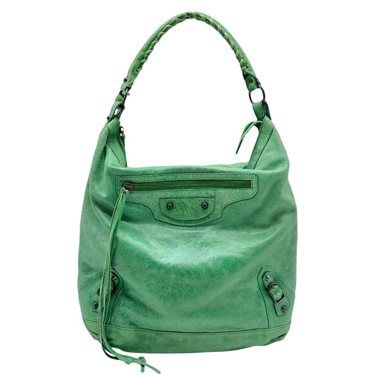 Balenciaga Green Leather The Day City Hobo Bag