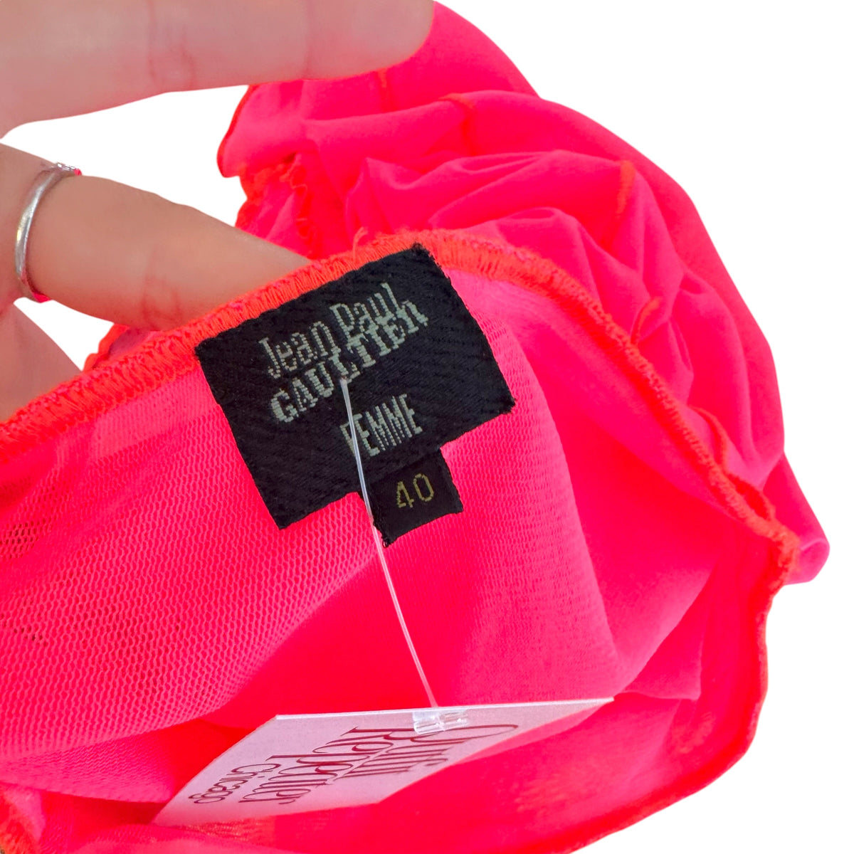 Jean Paul Gaultier Neon Pink Mesh Maxi Skirt