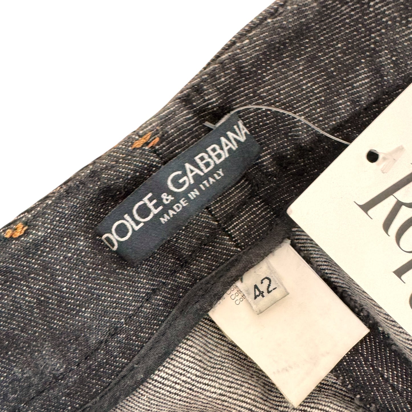 Dolce & Gabbana Blue Denim Butterfly Pocket Jeans