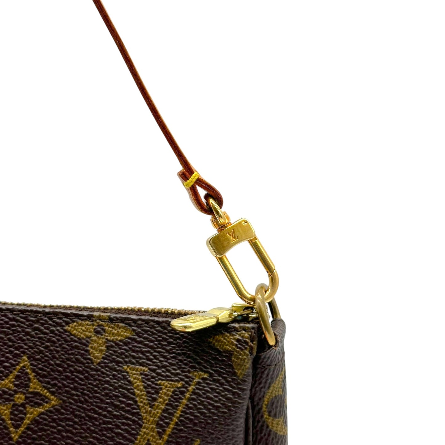 Louis Vuitton Monogram Pochette Bag Brown Coated Canvas