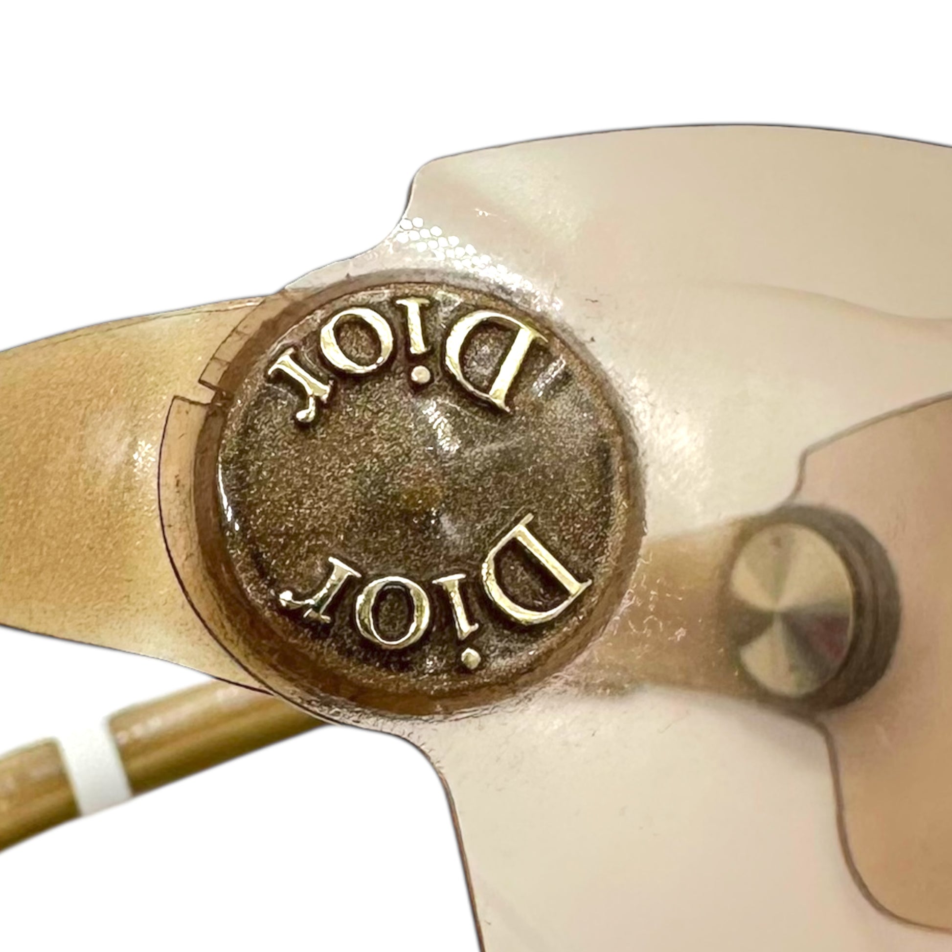 Christian Dior Schlak2 Beige Rare Folding Shield Sunglasses - Outfit Repeater