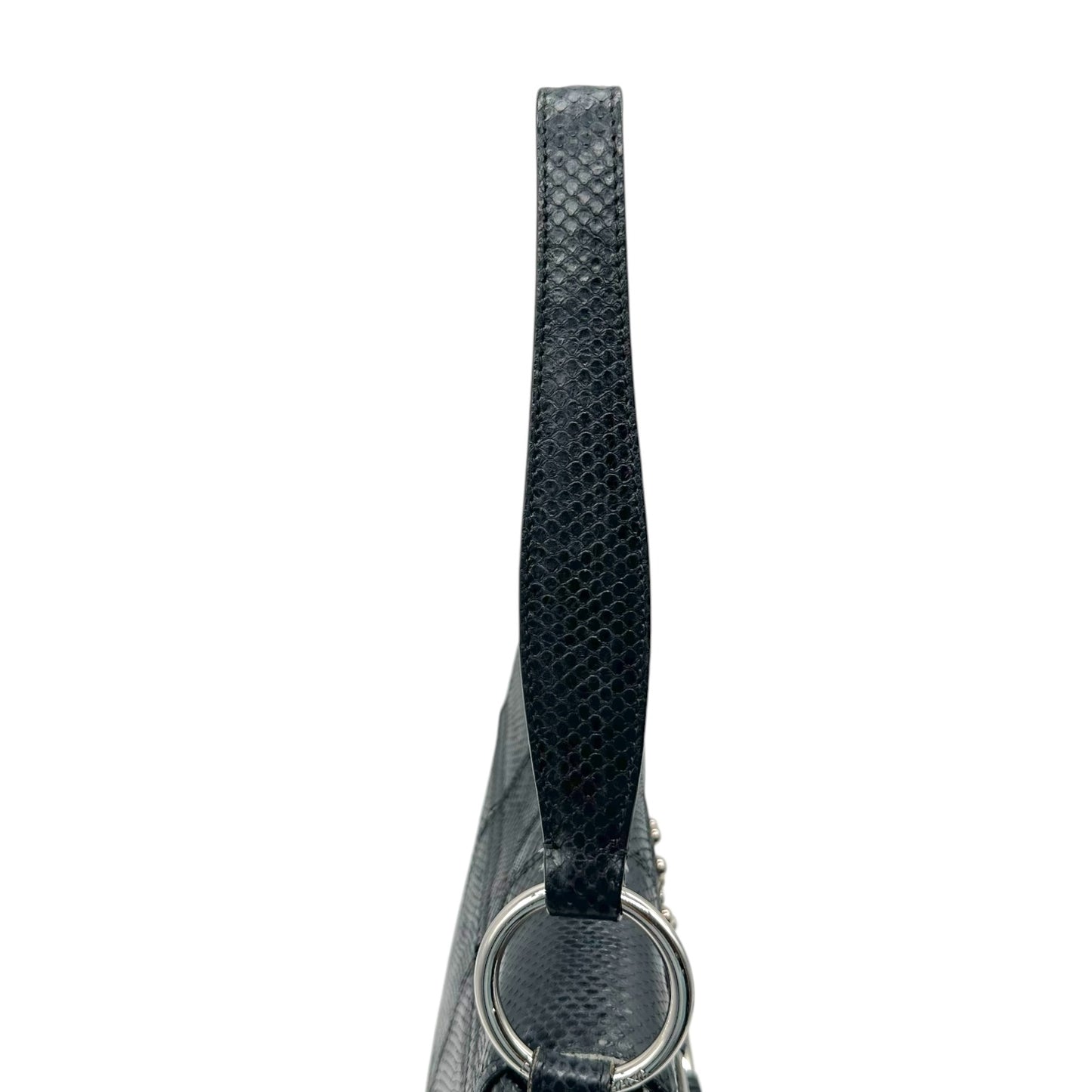 Dolce & Gabbana Black Snakeskin Studded Top Handle Bag
