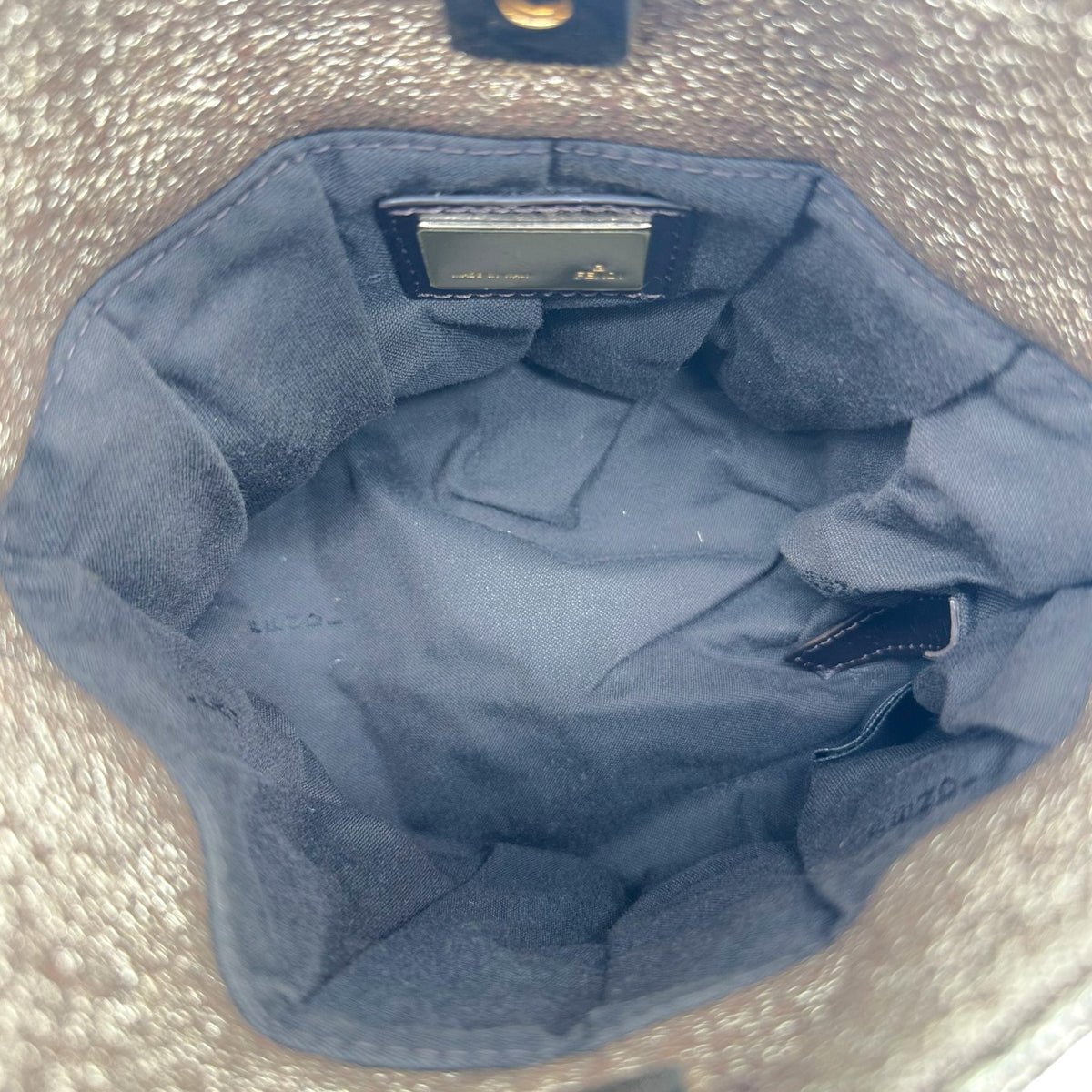 Fendi Gold Leather Mini Chef Handbag