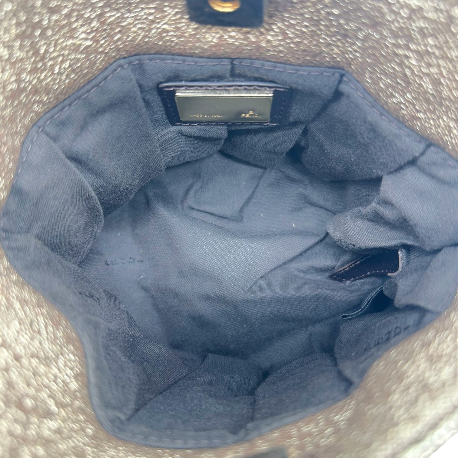 Fendi Gold Leather Mini Chef Handbag