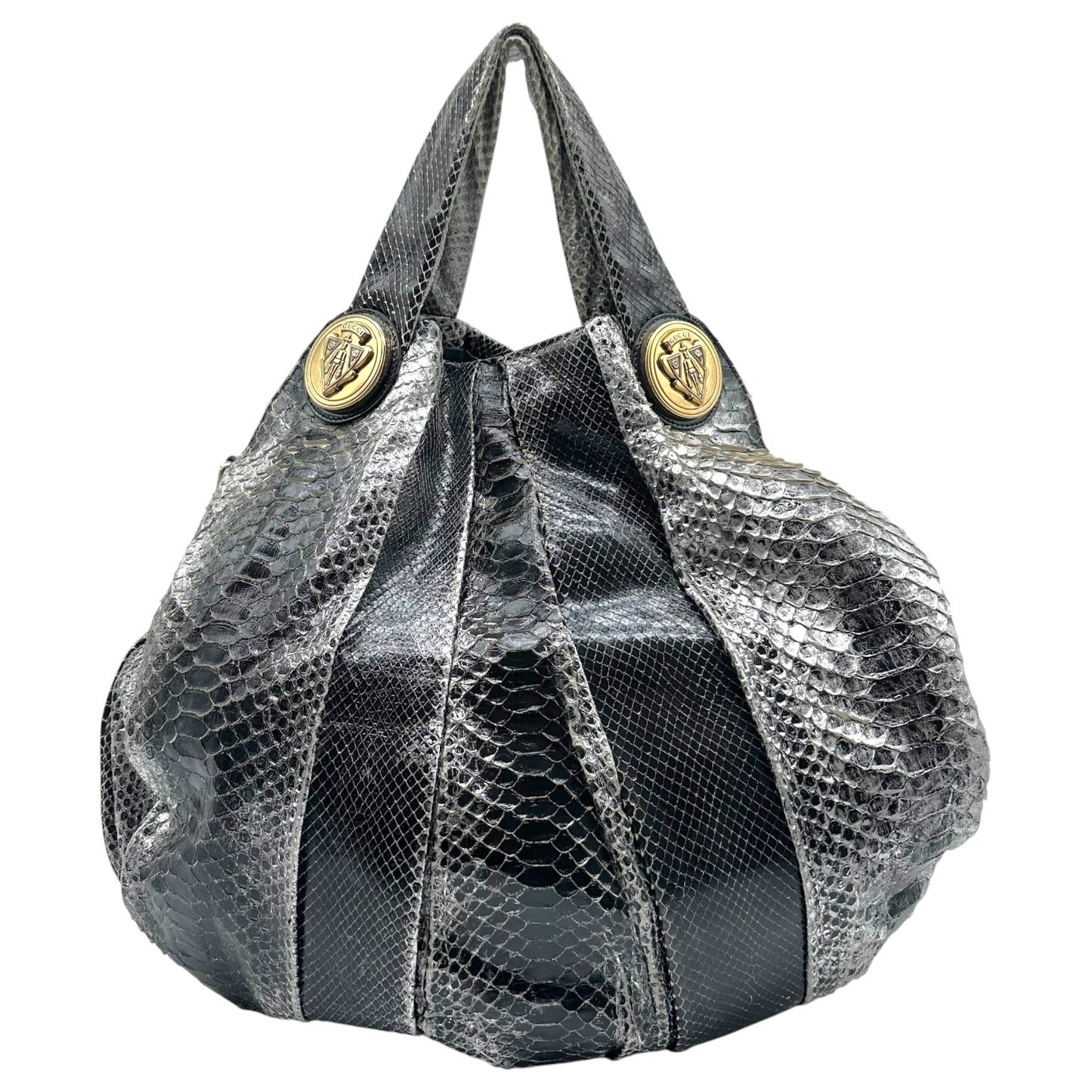 Gucci Python Large Hysteria 2-Way Bag Black Silver