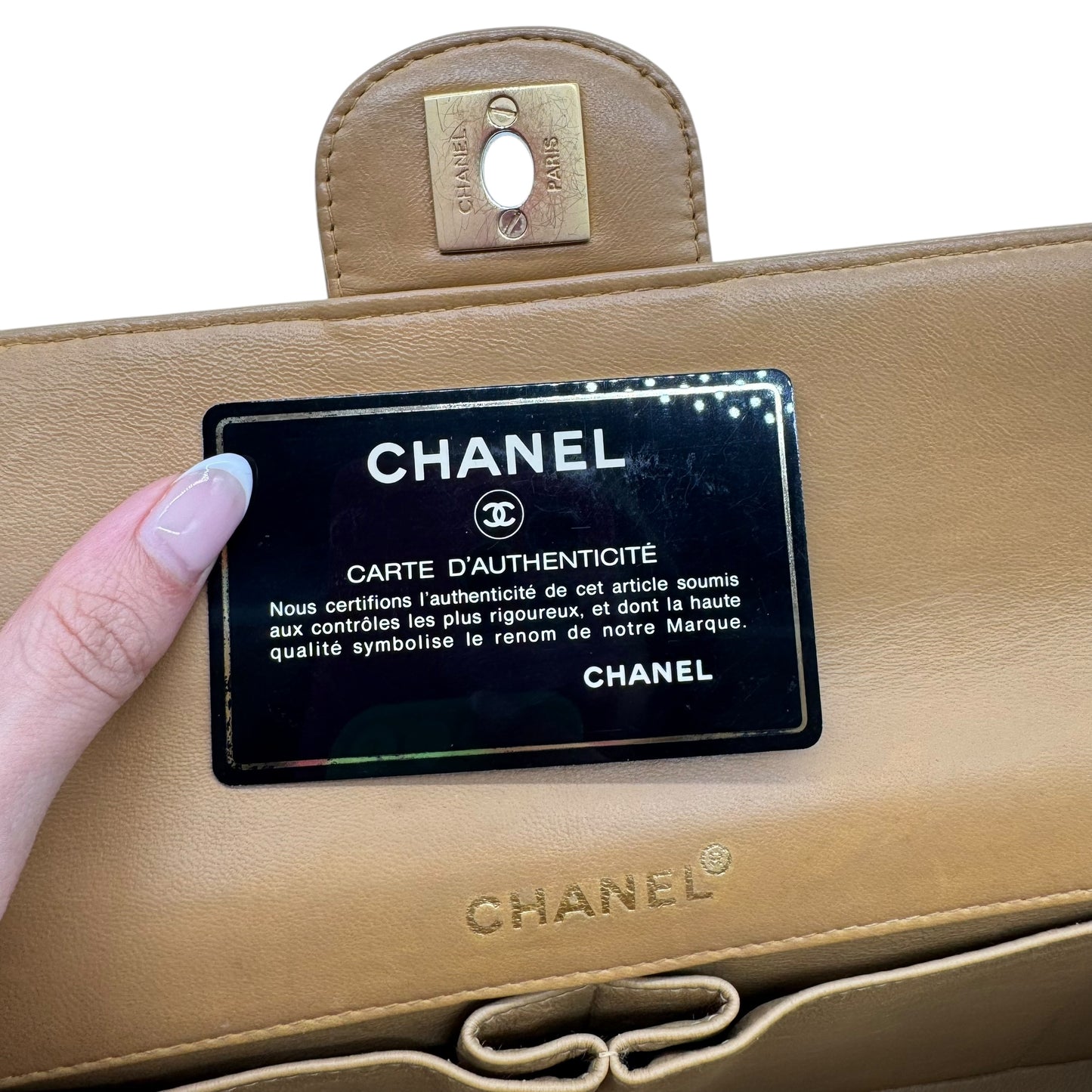 Chanel Beige Leather Chocolate Bar East West Flap Clutch Bag 2002-03 - Outfit Repeater