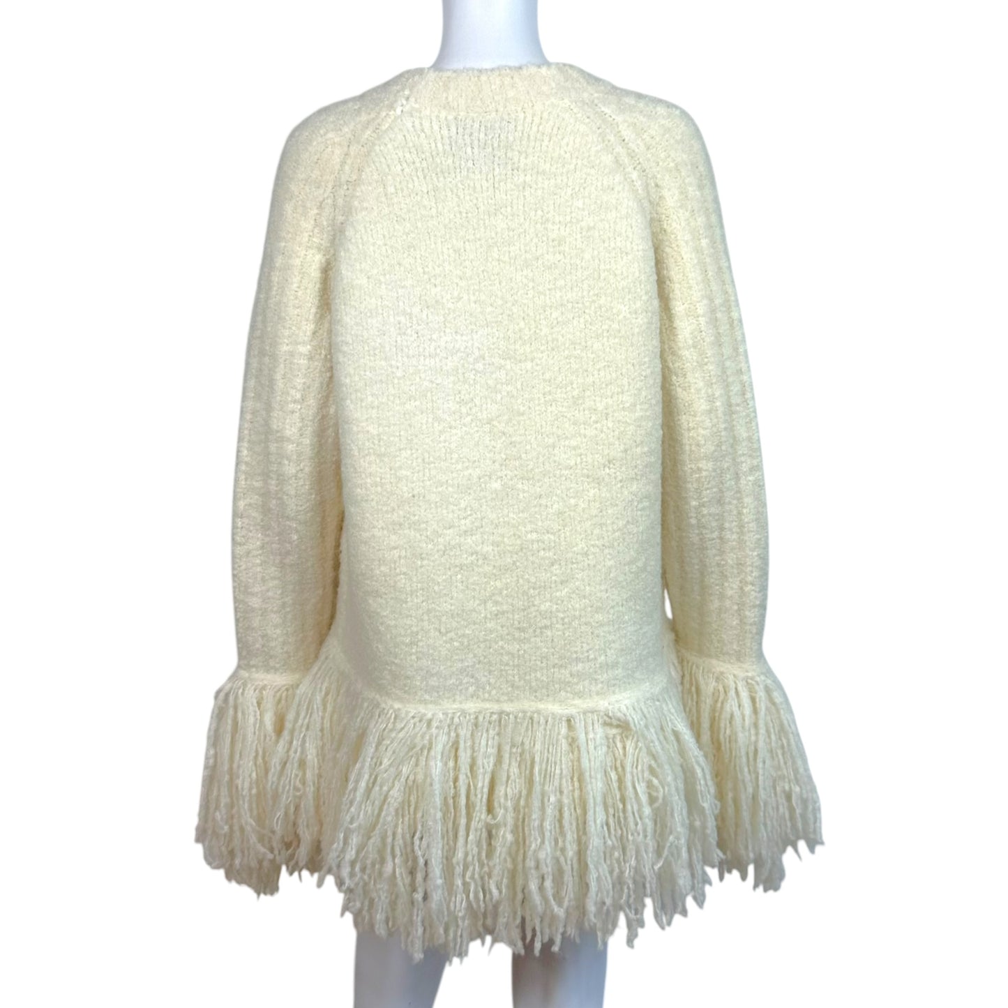 3.1 Phillip Lim Ivory Chunky Fringe Trim Sweater