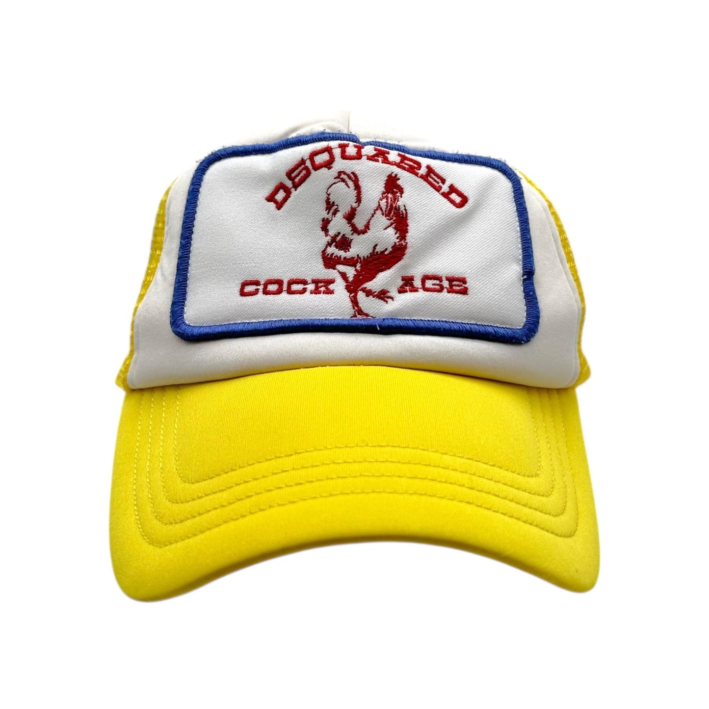 Dsquared2 Yellow Cock-Age Chicken Graphic Trucker Hat