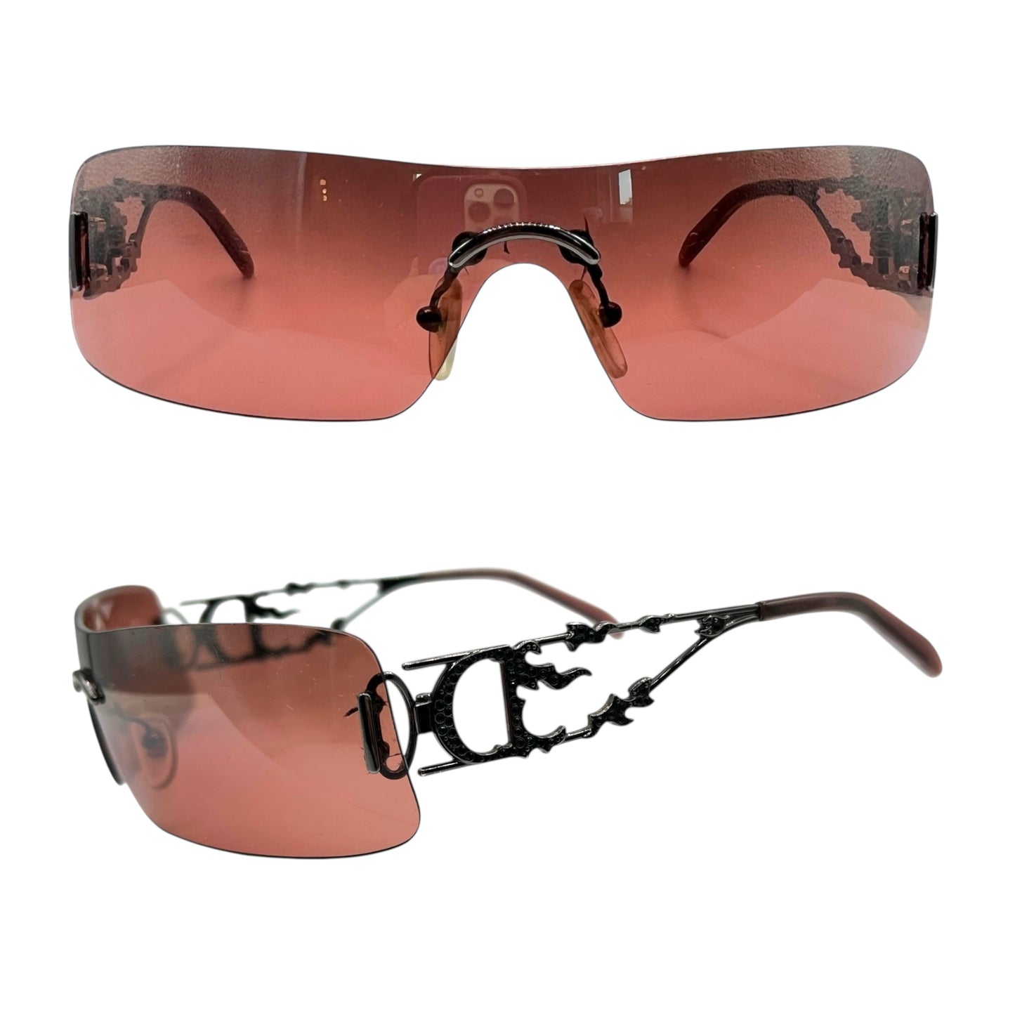 Christian Dior DiorFire Crystal Embellished Flame Sunglasses w/ Case