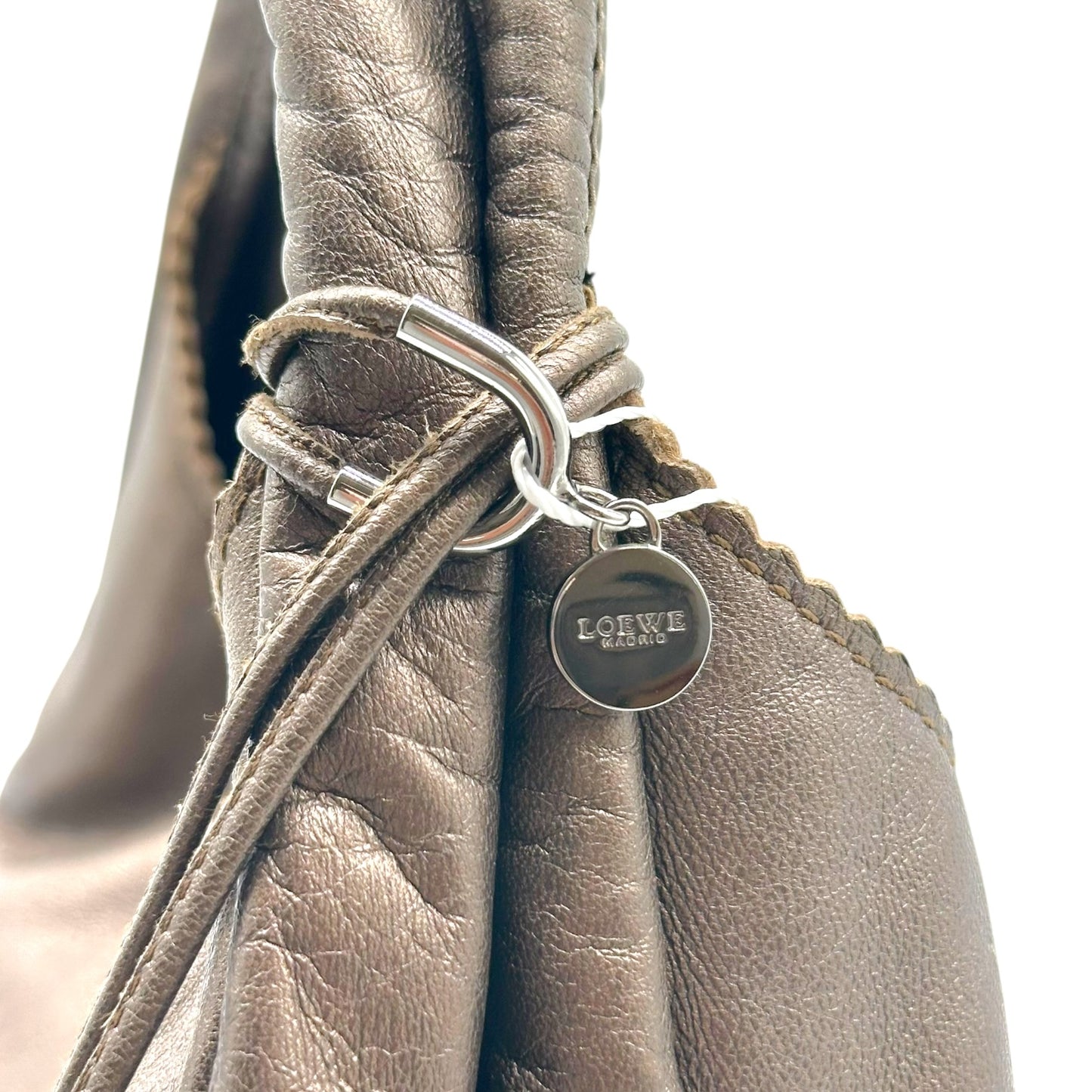 Loewe Brown Metallic Lambskin Bucket Shoulder Bag w/ Fringe Charms