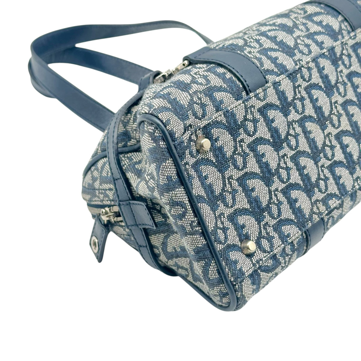 Christian Dior Shoulder Bag Navy Blue Trotter Monogram