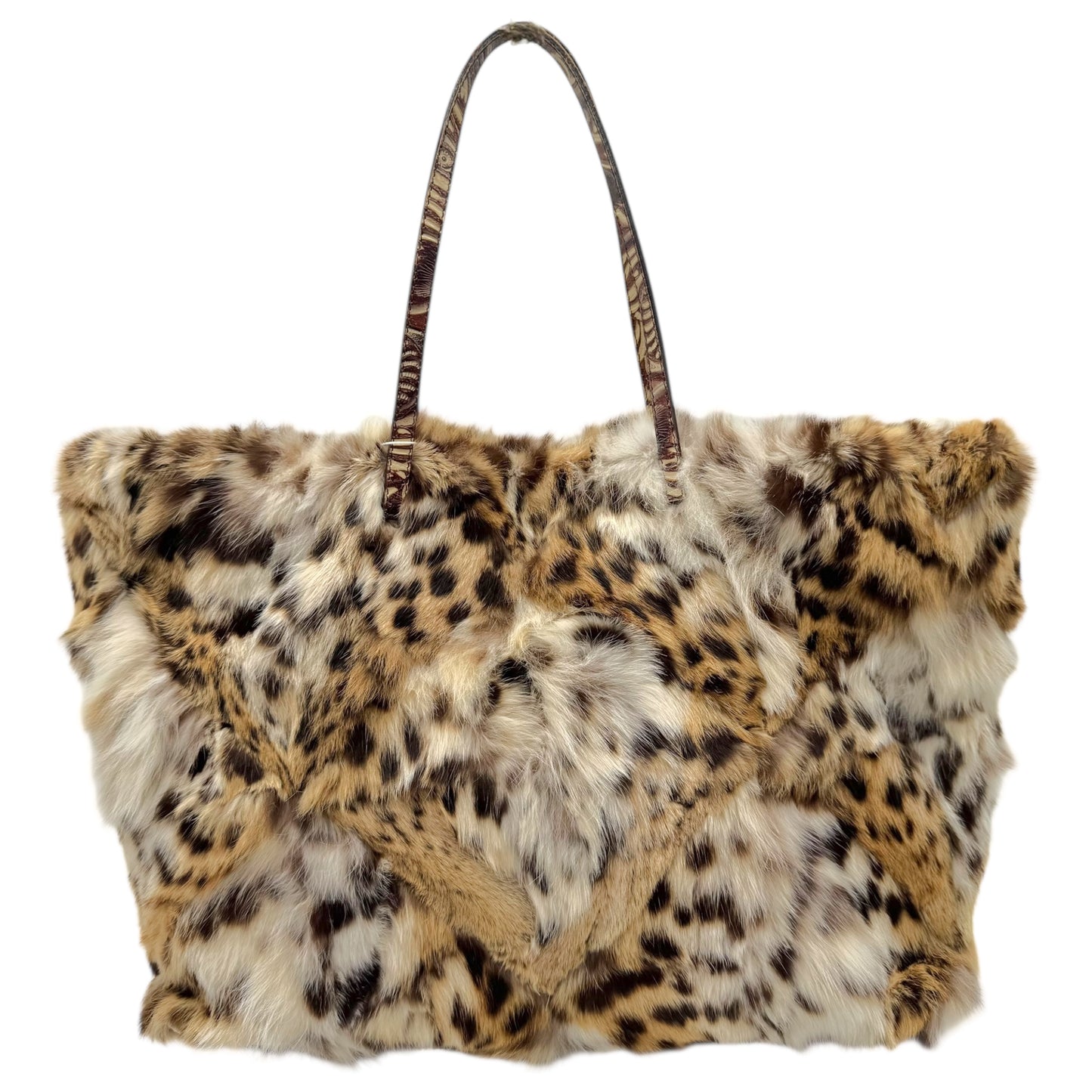 Fendi 'Lynx & Leopard' Patchwork Rabbit Fur Tote Bag - Outfit Repeater