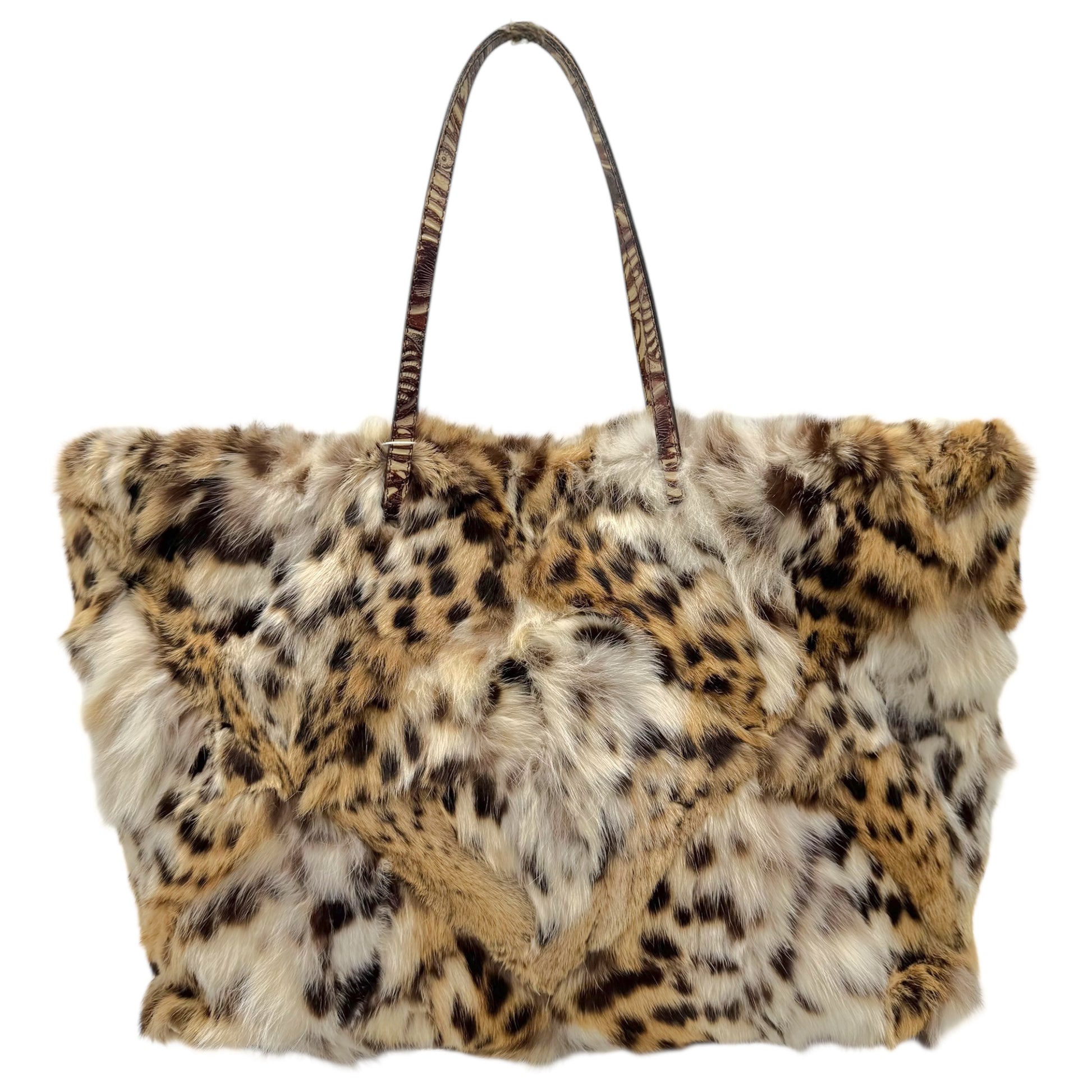 Fendi 'Lynx & Leopard' Patchwork Rabbit Fur Tote Bag - Outfit Repeater