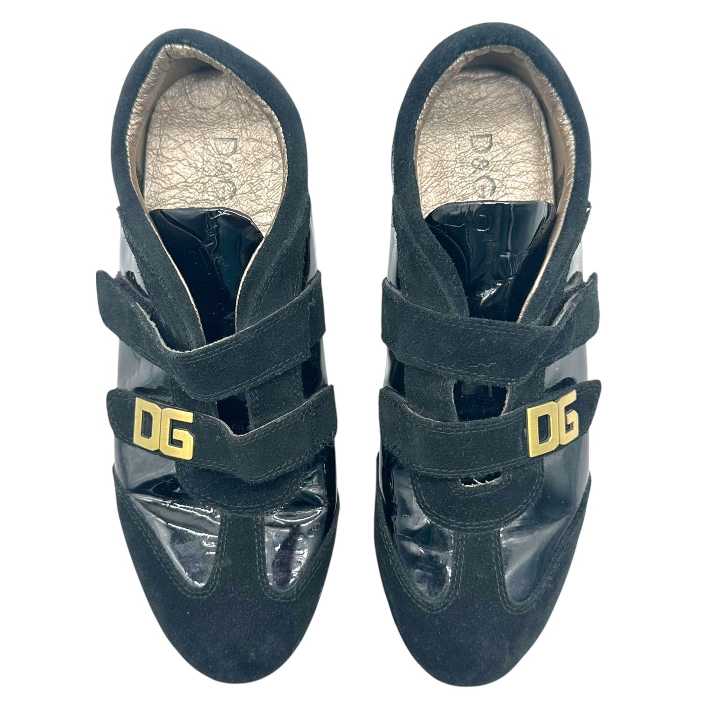 D&G Dolce & Gabbana Black Leather & Suede Low Profile Sneakers - Outfit Repeater