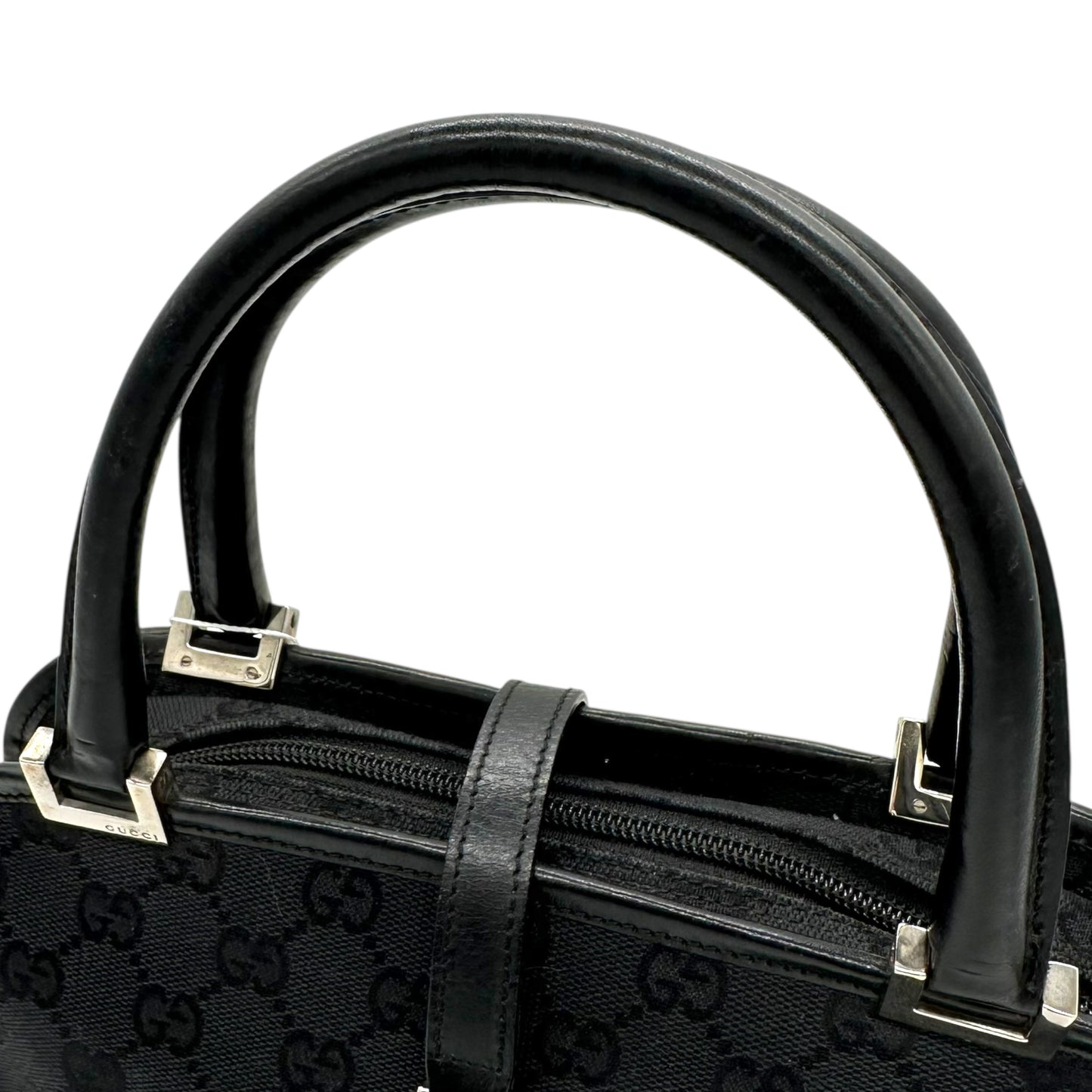 Gucci Black Monogram Canvas Bowler Bag