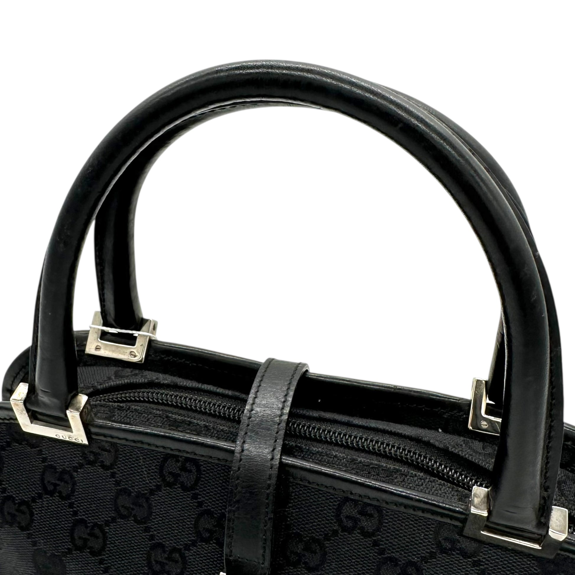 Gucci Black Monogram Canvas Bowler Bag