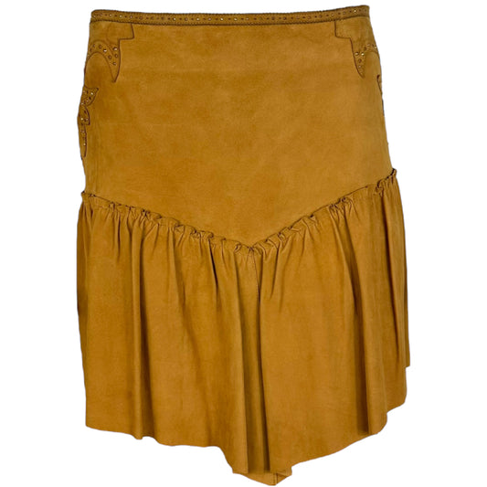 Roberto Cavalli Studded Tan Suede Mini Skirt