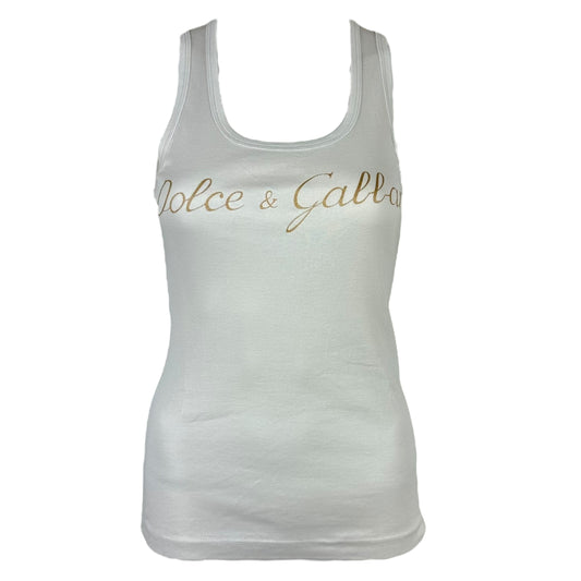 Dolce & Gabbana Gray & Gold Logo Tank
