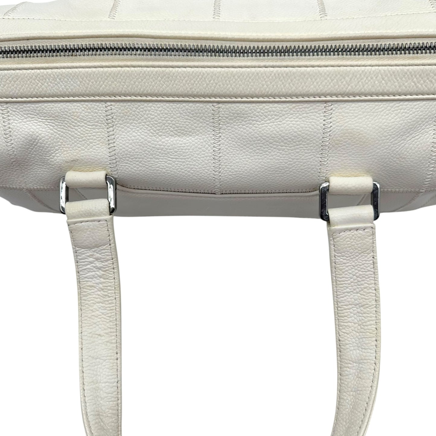 Chanel White Caviar Leather LAX East-West Shoulder Bag 2005-06