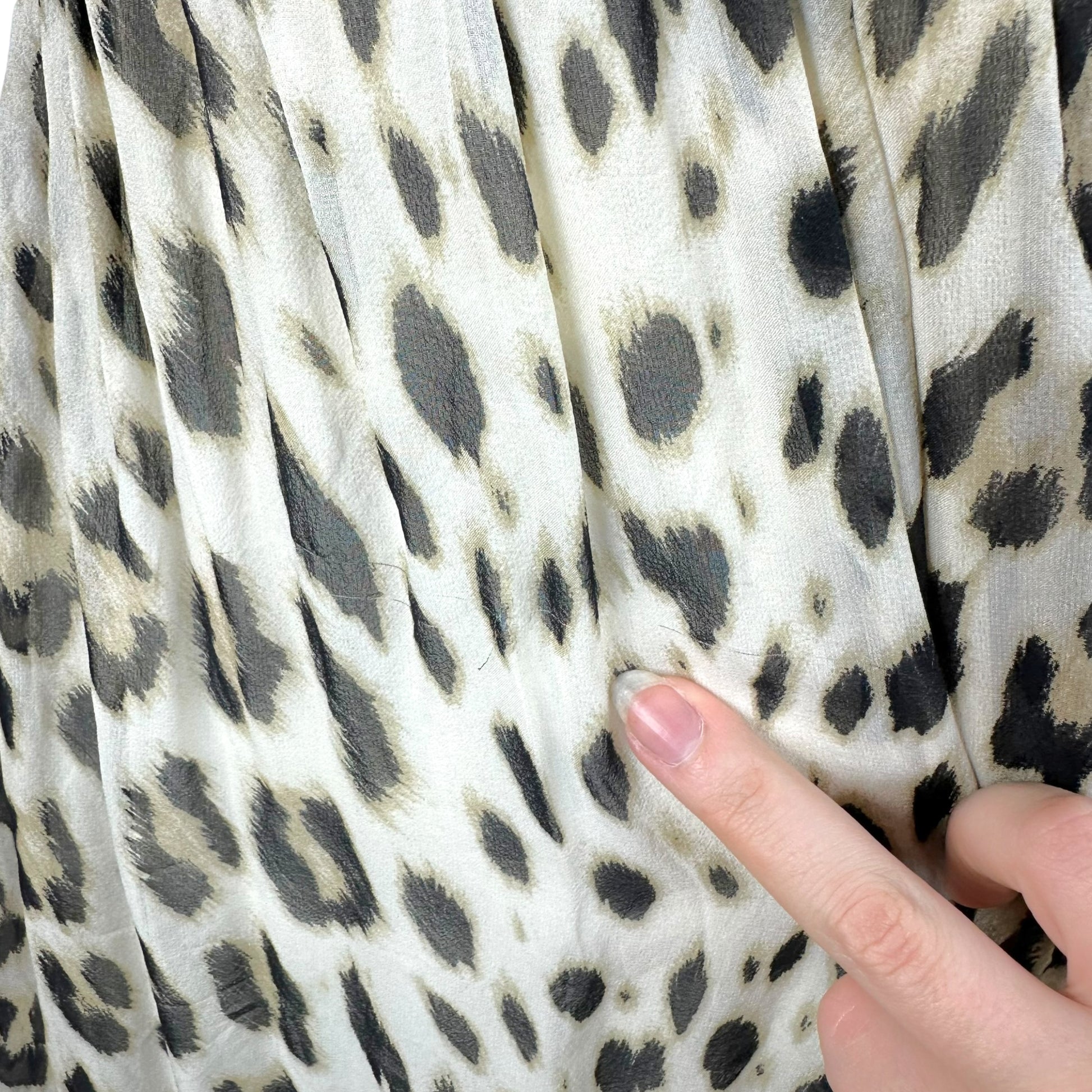 Blumarine Silk Mini Dress Leopard Print Beaded Scoop Neck